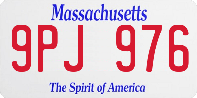 MA license plate 9PJ976