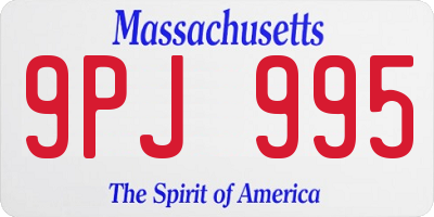 MA license plate 9PJ995