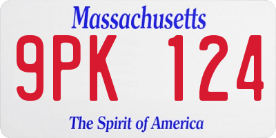 MA license plate 9PK124