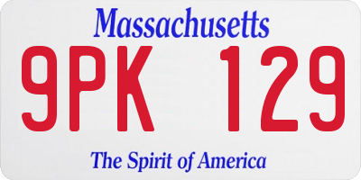 MA license plate 9PK129