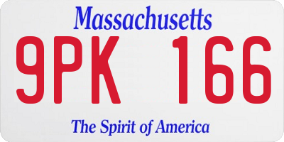 MA license plate 9PK166