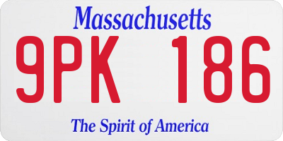 MA license plate 9PK186