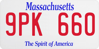 MA license plate 9PK660
