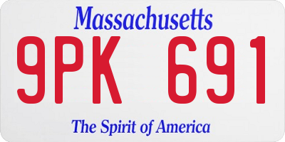 MA license plate 9PK691