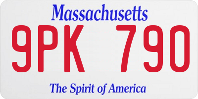 MA license plate 9PK790