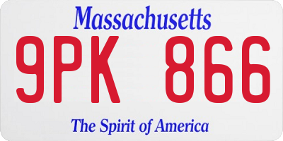 MA license plate 9PK866