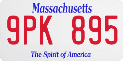 MA license plate 9PK895