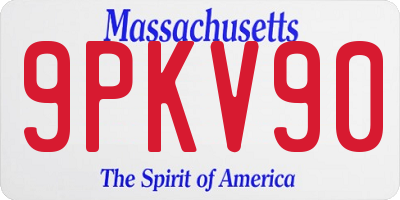 MA license plate 9PKV90