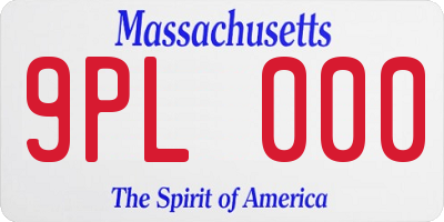 MA license plate 9PL000