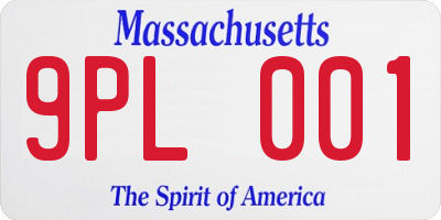 MA license plate 9PL001