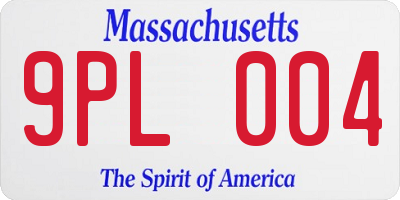 MA license plate 9PL004
