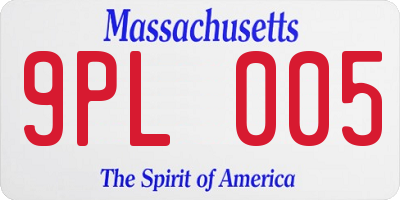 MA license plate 9PL005