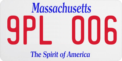 MA license plate 9PL006
