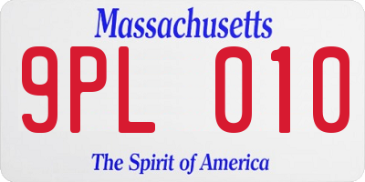 MA license plate 9PL010