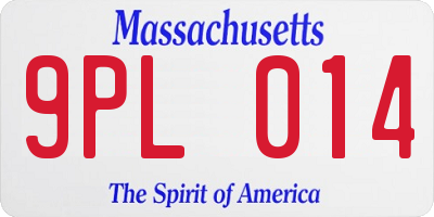 MA license plate 9PL014