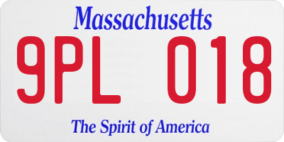 MA license plate 9PL018