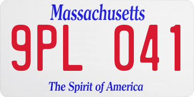 MA license plate 9PL041