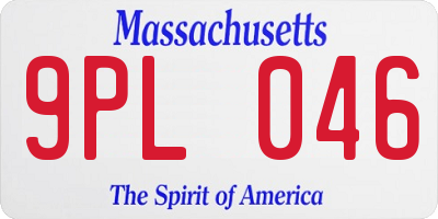 MA license plate 9PL046