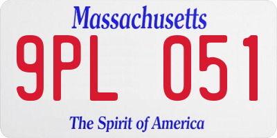 MA license plate 9PL051