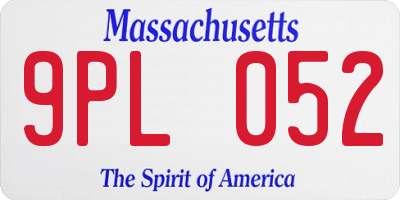 MA license plate 9PL052