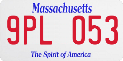 MA license plate 9PL053