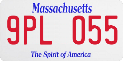 MA license plate 9PL055