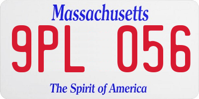 MA license plate 9PL056