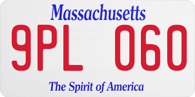 MA license plate 9PL060