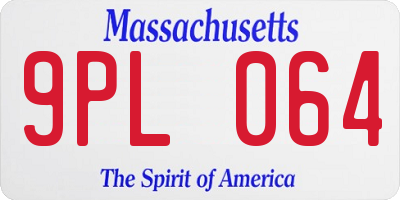 MA license plate 9PL064