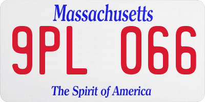 MA license plate 9PL066