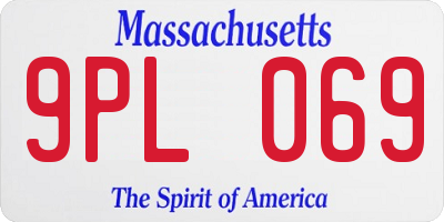 MA license plate 9PL069