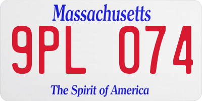 MA license plate 9PL074