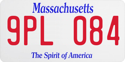 MA license plate 9PL084