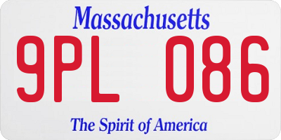 MA license plate 9PL086
