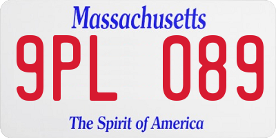 MA license plate 9PL089
