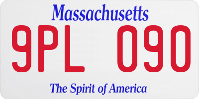 MA license plate 9PL090