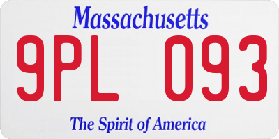 MA license plate 9PL093