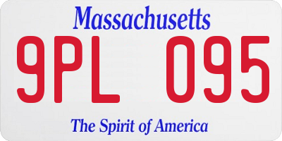 MA license plate 9PL095
