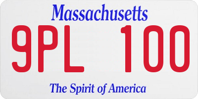 MA license plate 9PL100
