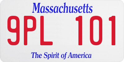 MA license plate 9PL101