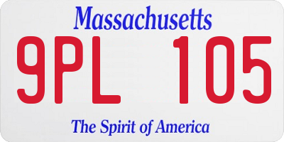 MA license plate 9PL105