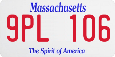 MA license plate 9PL106