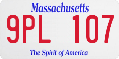 MA license plate 9PL107