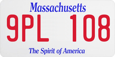 MA license plate 9PL108