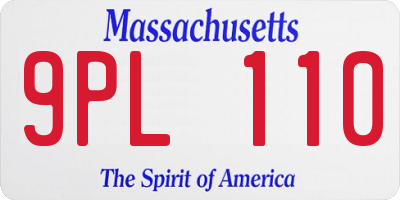 MA license plate 9PL110