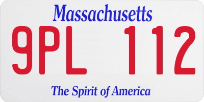 MA license plate 9PL112