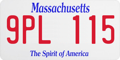 MA license plate 9PL115