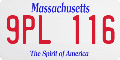 MA license plate 9PL116