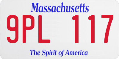 MA license plate 9PL117