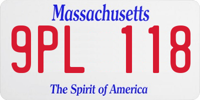 MA license plate 9PL118